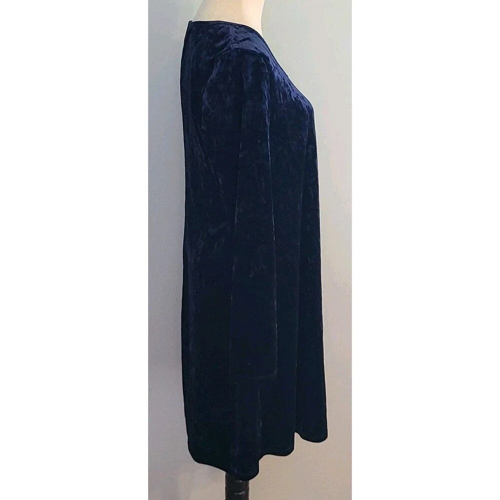 Ronni Nicole Dress Women 8 Navy Crushed Velvet Stretch Whimsygoth Dance Sexy - Picture 4 of 11